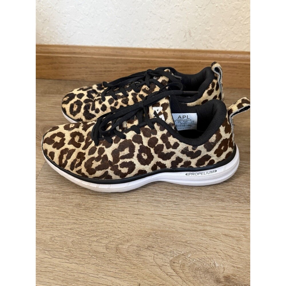 APL Athletic Propulsion Labs Leopard Print Calf Hair Sneakers Womens 7 - Picture 2 of 5